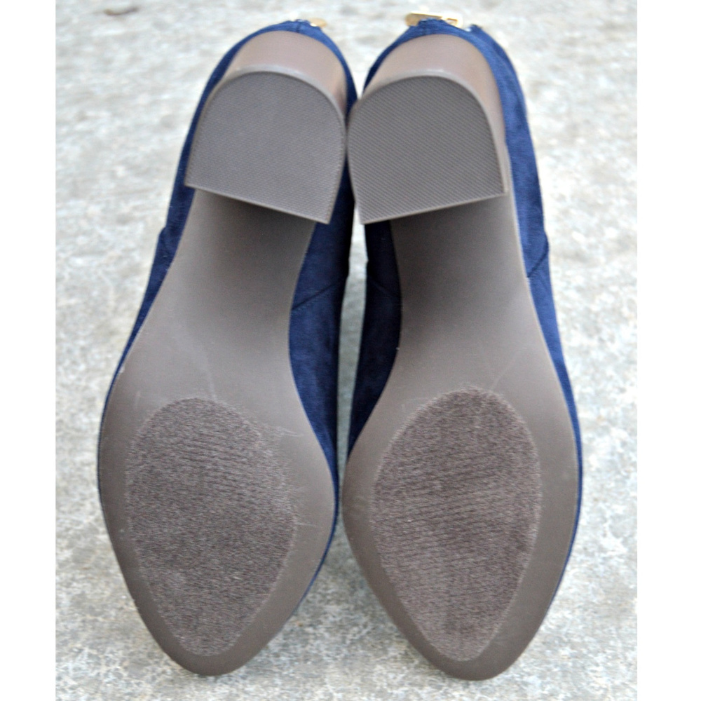 Elvia Faux Suede Block HIgh Heels Booties - Picture 3 of 5